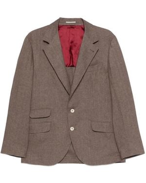 Brunello Cucinelli Button Jacket - Brown