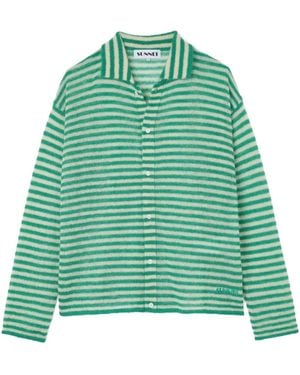 Sunnei Striped Cardigan - Green