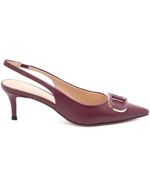 Twinset 60Mm Slingback Leather Court Shoes - Pink
