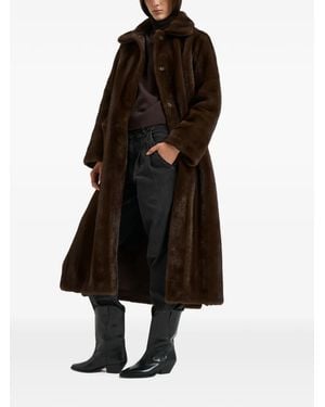 Valentini Belted Faux-Fur Coat - Black