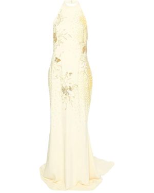 Georges Hobeika Neckholder-Kleid Mit Perlen - Weiß