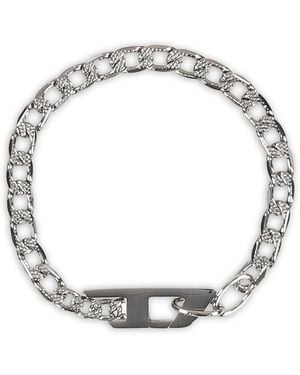 DIESEL Bracciale A Catena Con Logo D - Metallizzato