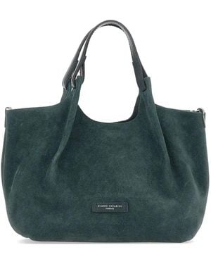 Gianni Chiarini Medium Dua Suede Tote Bag - Blue