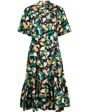 La DoubleJ Midikleid Mit Print - Grün