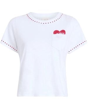 Cinq À Sept Camiseta con bolsillo de corazón - Blanco