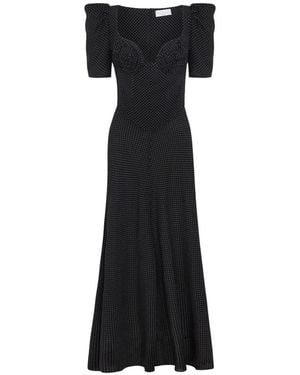 Violante Nessi Baccarat Couture Sleeve Polka Dot Dress - Black
