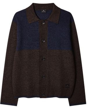 Paul Smith Cardigan Con Design Color-Block E Bottoni - Blu