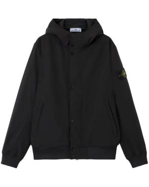 Stone Island 4100118 Light Soft Shell Hooded Jacket - Black