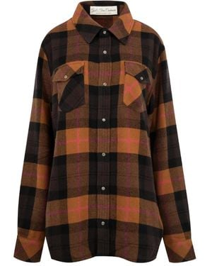 God's True Cashmere Tartan Plaid Cashmere Shirt - Black