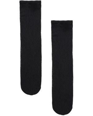 Wolford Infinite Rose Floral-Pattern Socks - Black