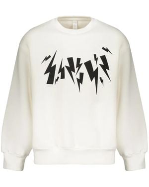 Neil Barrett Fair Isle Thunderbolt Graphic-Print Sweatshirt - White