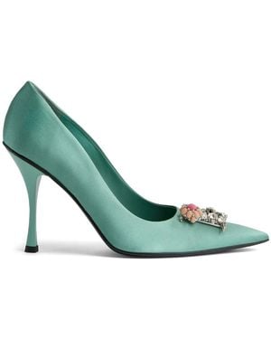 DSquared² D2 Crystal Satin Pumps - Green