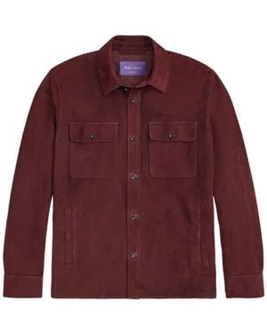 Ralph Lauren Wildlederjacke Mit Klappentasche - Rot