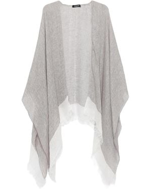 Fabiana Filippi Fringed Linen Poncho - White