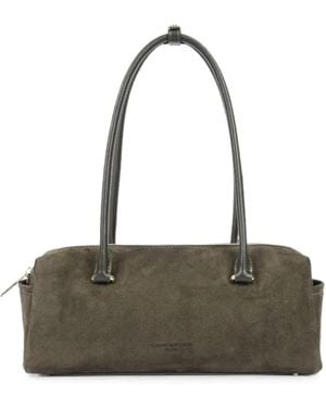Lancaster Suede-Finish Shoulder Bag - Metallic