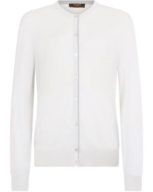 Moorer Button Cardigan - White