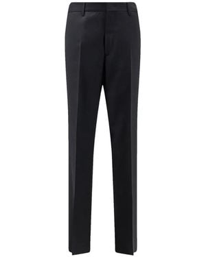 Tagliatore Slub-Texture Pressed-Crease Trousers - Black