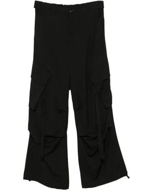 Isabel Benenato Wide-Leg Cargo Trousers - Black