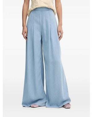 Blugirl Blumarine Flower-Detail Pleated Jeans - Blue