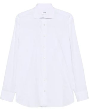 Lardini Camicia Con Colletto Ampio - Bianco
