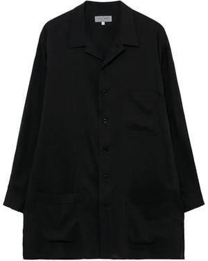 Yohji Yamamoto Patch-Pocket Long-Sleeve Shirt - Black