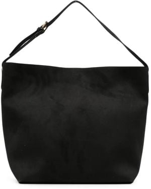 THEMOIRÈ Zoe Suede-Effect Shoulder Bag - Black