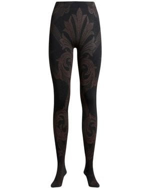 Etro X Wolford Metallic-Jacquard Tights - Black