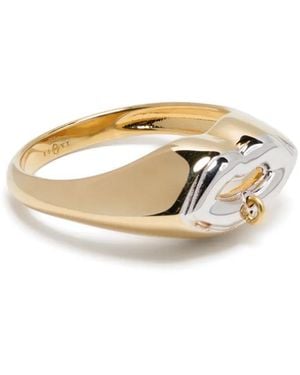 Eshvi Anillo con diseño de piercing - Blanco