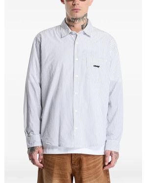 Obey William Vertical-Stripe Shirt - White