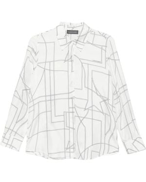 Lorena Antoniazzi Blouse Met Geometrische Print - Wit