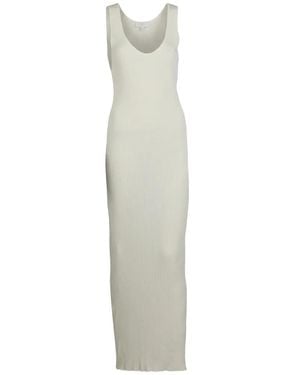 Valentino Garavani V-Neck Ribbed Maxi Dress - White