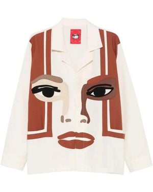 Kidsuper Face-Patchwork Long-Sleeve Shirt - White