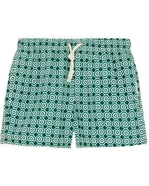 GASSA D'AMANTE Geometric-Print Swim Shorts - Green