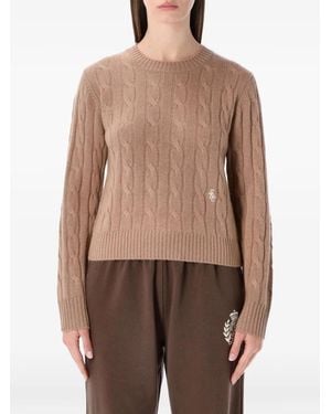 Sporty & Rich Cable-knit crew-neck sweater - Marrón
