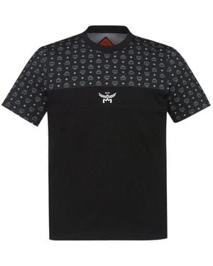 MCM Monogram-Print T-Shirt - Black