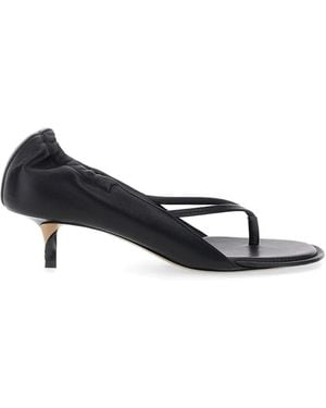 Jacquemus Gathered Leather Sandals - White