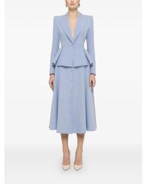 Nissa Button-Detail Midi Skirt - Blue