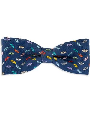 Fefe Graphic-Print Bow Tie - Blue