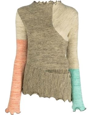 ANDERSSON BELL Colour-Block Fitted Sweater - Green