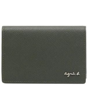 agnès b. Bi-Fold Logo-Plaque Wallet - Grey