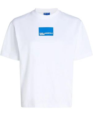 KARL LAGERFELD Logo-Print T-Shirt - Blue