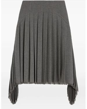 Jil Sander Falda midi plisada - Gris