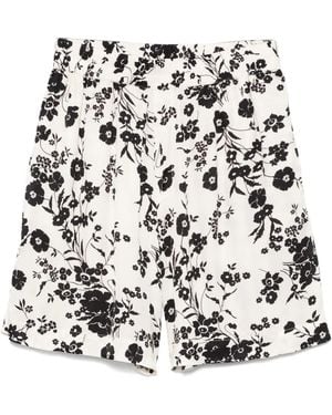Laneus Pantalones cortos con motivo floral - Blanco