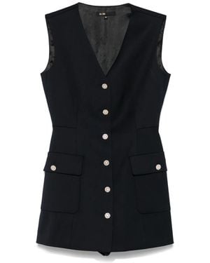 Maje V-Neck Playsuit - Black