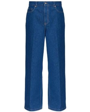 Maison Kitsuné Five-Pockets High-Waisted Jeans - Blue