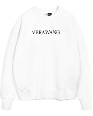 Vera Wang Sudadera De Algodón Con Logo Estampado - Blanco