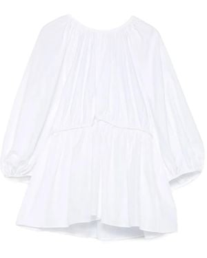 Cecilie Bahnsen Top con cintura fruncida - Blanco
