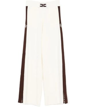 Elisabetta Franchi Side-Stripe Trousers - White