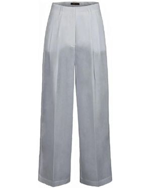 Moorer Rumy Pleated Wide Trousers - Grey