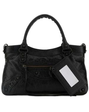Balenciaga Le City First Leather Tote Bag - Black